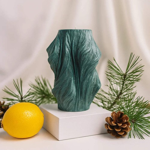 VOSK Handmade Candle - Veil Candle, Emerald Forest, Leaves (Large) - Picture 6 of 8