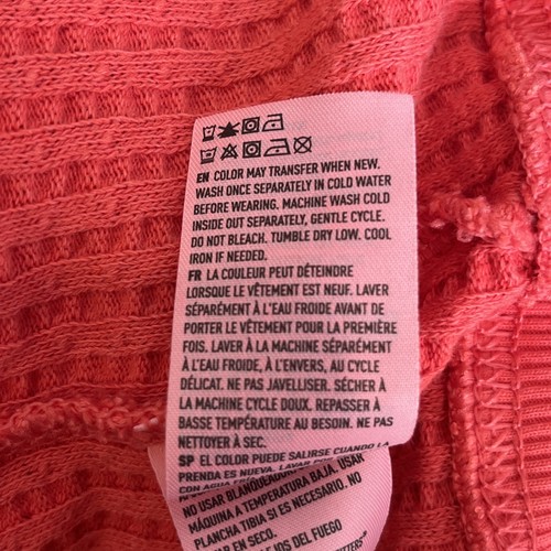 American Eagle Women’s Oversized Big Hug Waffle Crew Neck Sweatshirt Red Size L - Picture 10 of 11