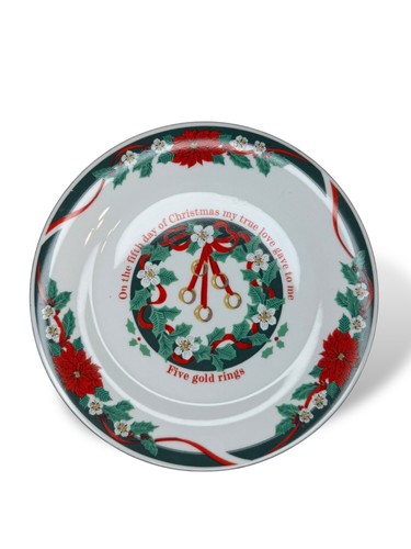 Vintage 1995 Tienshan Deck the Halls 12 Days Of Christmas Dessertteller Set - Bild 8 von 16