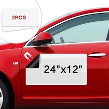 Blank Car Magnets, 24" X 12", 2 Pack Car Door Magnets Signs for Vehicle, Rounded