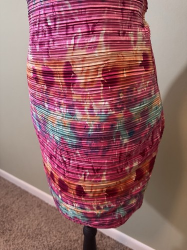 Strapless Women’s Dress By Va Va Voom Pink Ruched Mini Dress 90s Style Size S - Picture 3 of 5