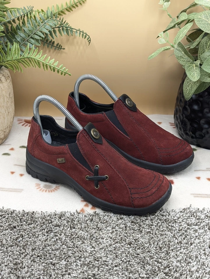 Mocasines sin cordones Rieker Samti de gamuza roja juvenil talla 36 (US 4)  Foto 2 de 4