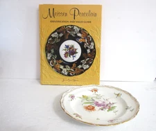 Antique Meissen Dresden Flowers Floral Salad or Dessert Plate - Crossed Swords