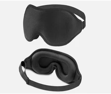 3D Contour Silk Sleep Mask for Travel, Blackout Eye Mask for Deep Sleep