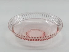 Vtg Reticulated Pink Glass Serving Dish Bowl Centerpiece Cut Out Lattice Design