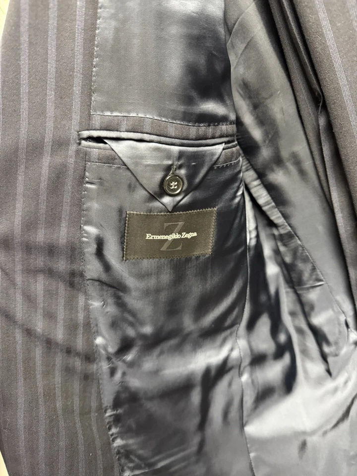 Ermenegildo Zegna Fine Worsted Super 100s Pinstripe Suit 42R Pants 36x30 - Image 2 of 4