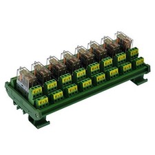 DIN Rail Mount AC/DC Control DPDT 5Amp Pluggable Power Relay AC/DC 24V, 8 Relay