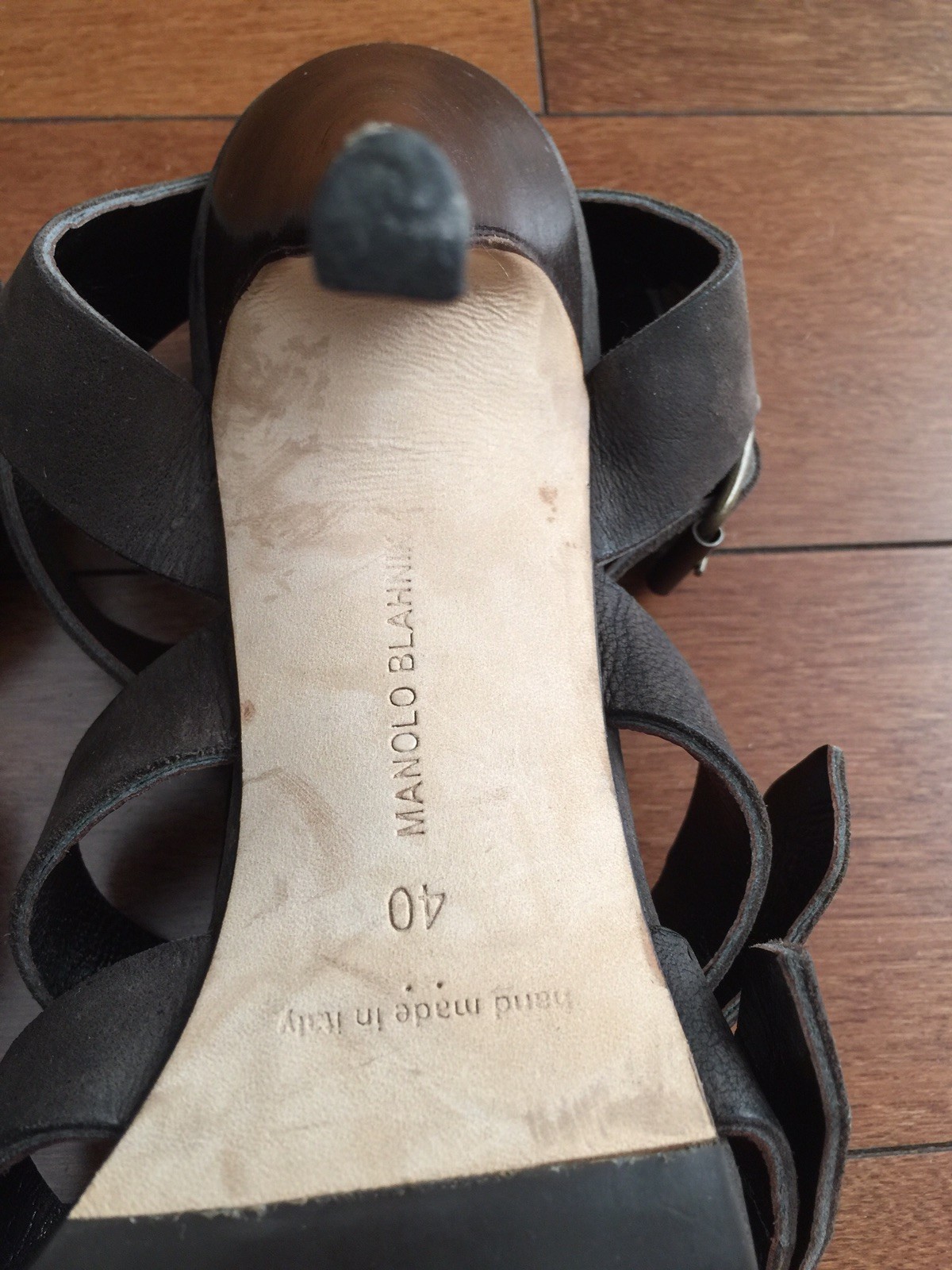MANOLO BLAHNIK Brown Brown Brown Nubuck Leather SandalsUS 38.5 3641b7 MANOLO BLAHNIK Brown Brown Brown Nubuck Leather SandalsUS 38.5 3641b7