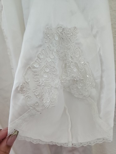 Womens Y2k Victoria Sectet White Lace Embroidered Robe Bridal Komono - Picture 7 of 10