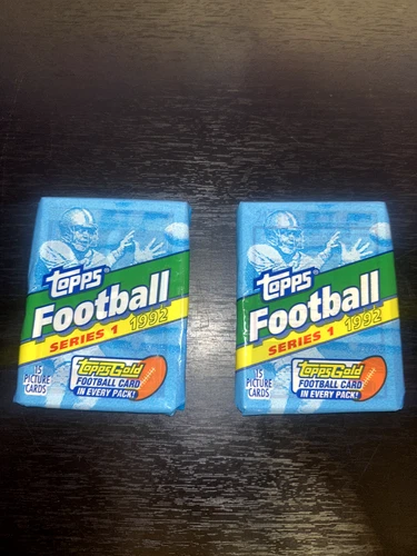 Football Topps series 1 gold 1992 - (2) packs of 15 per pack Vintage