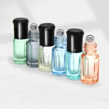 Wholesale 3ml Mini Empty Glass Bottles With Steel Roller Ball for Essential Oil