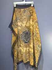 Vintage Safari Scarf, Tiger, Giraffe, Polyester 40  X 40  sheer decorative