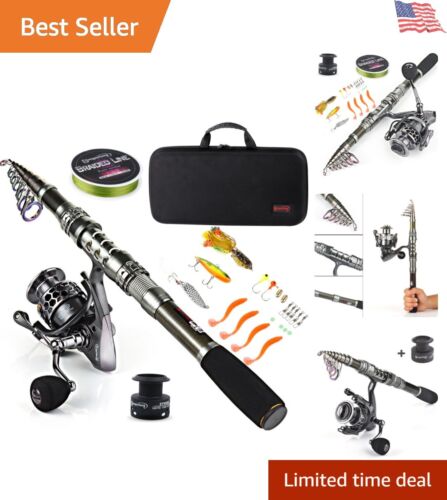 Lightweight Fishing Rod Reel Combo with Carrier Bag for Saltwater & Freshwater