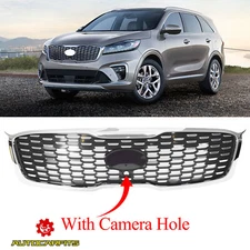 Front Bumper Upper Grille Assembly With Camera Hole For 2019-2020 Kia Sorento