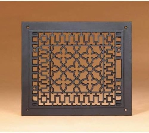 Elegant Matte Black Cast Iron Floor Grate - 12"x14" for Perfect Vent Coverage - Picture 5 of 9