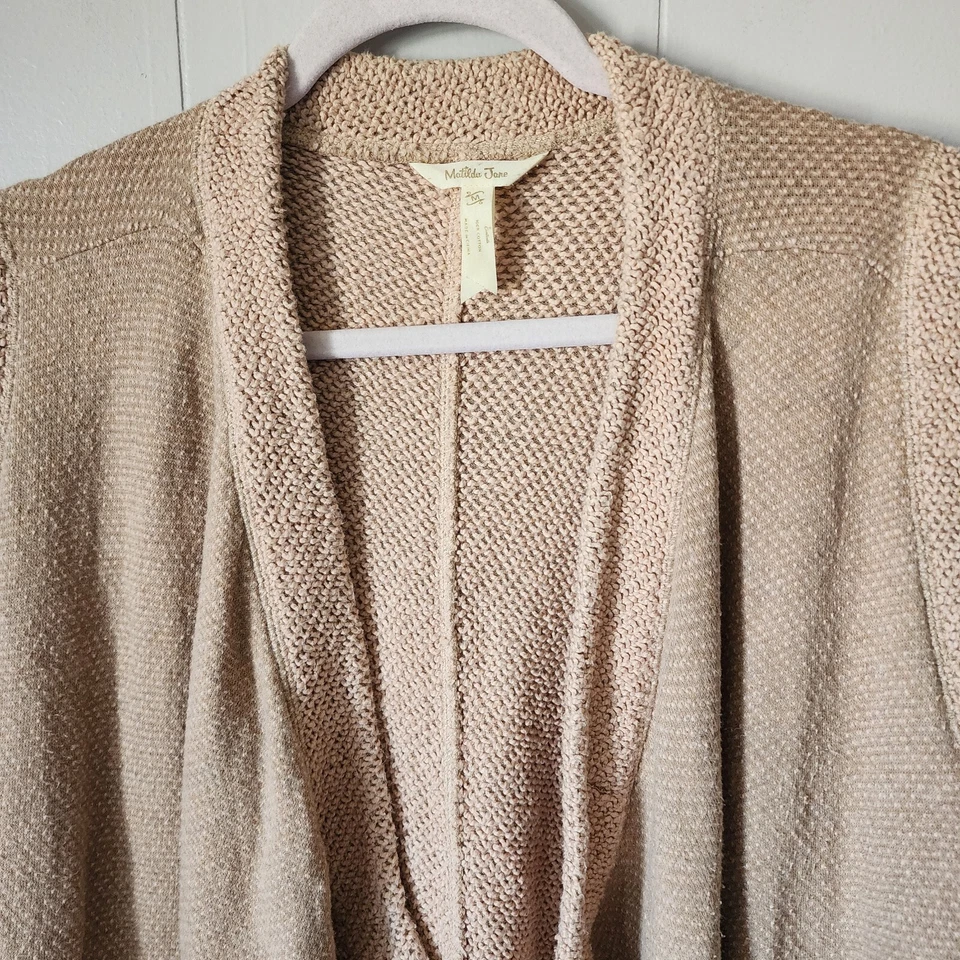 Matilda Jane Boho Western Cárdigan Abierto Chaleco Mediano Cascada Beige Marrón Foto 2 de 4