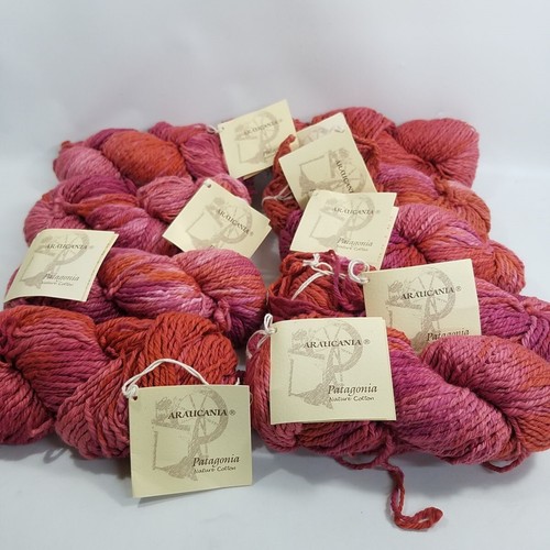 Araucania Nature Cotton Pink Coral Hand Dyed Yarn Full 100g Skein Color 223 - Picture 11 of 11