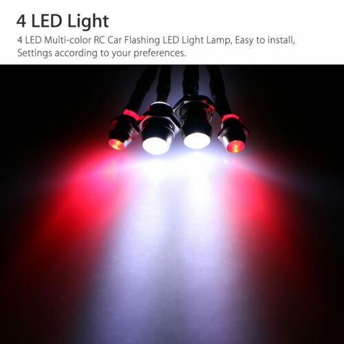 4 LED Light Kit 2 White 2 Red for 1/10 1/8 Traxxas HSP Redcat RC Car Truck - Picture 2 of 8