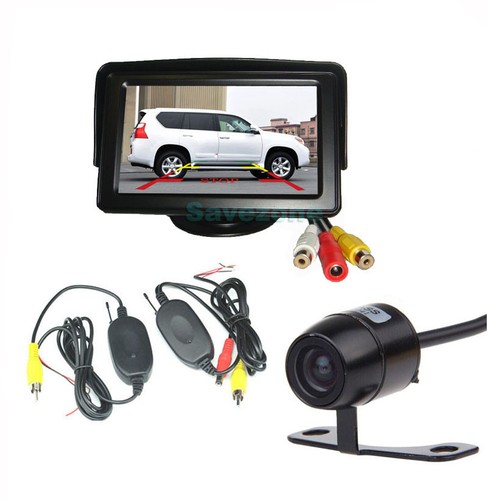 Car Rear View Kit Mini Wireless CCD Reversing Camera 170º+  4.3" TFT LCD Monitor - Picture 1 of 12
