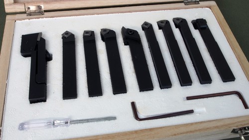 Lathe 9 piece Turning tool set, 12mm tool height with set of spare inserts - Picture 7 of 9