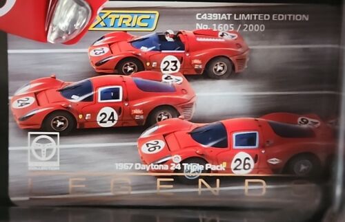 SCALEXTRIC C4391A LEGENDS 1967 DAYTONA 24HR FERRARI TRIPLE PACK BRAND NEW! - Picture 3 of 9