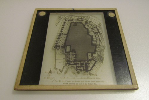 Glass Magic Lantern Slide MAP OF MONT SAINT MICHEL C1900 FRANCE - Picture 2 of 2