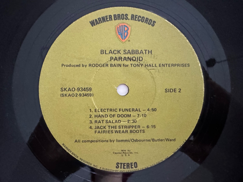 Black Sabbath "Paranoid" Gatefold LP - Warner Bros 1887 / SSAO 93459 - CLEAN - Picture 5 of 5