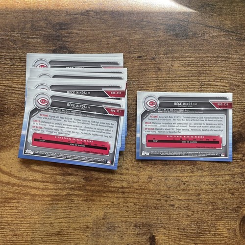 Rece Hinds RC (9x) 2019 Bowman cromo borrador 1er refractor BDC-131 (1) + Base (8) - Imagen 2 de 2