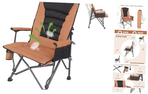 Oversized Camping Folding Chair, Supports 350 lbs High Back Camping Chairs for
