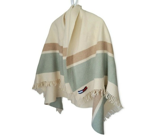Tommy Hilfiger 100% Lana Agnelli Donna Sciarpa Frangia Larga 40""x50"" - Made in Italy - Foto 6 di 7