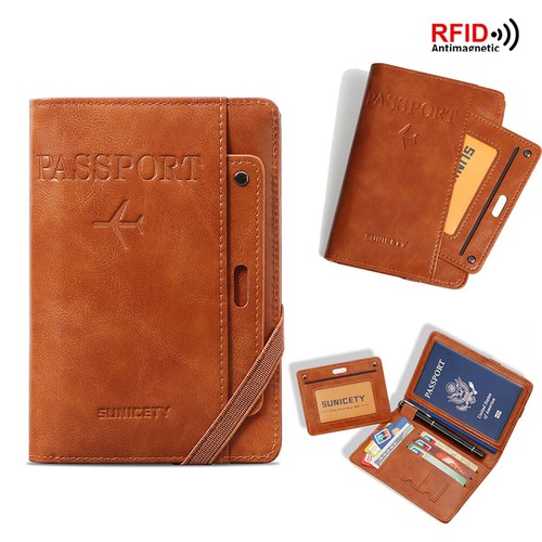Travel Passport Protector Card Case Document Credit Holder Wallet RFID Blocking - Picture 1 of 23