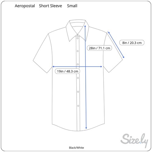 Aeropostal Mens Short Sleeve Dress Shirt Size small Black/White all cotton - Picture 2 of 8