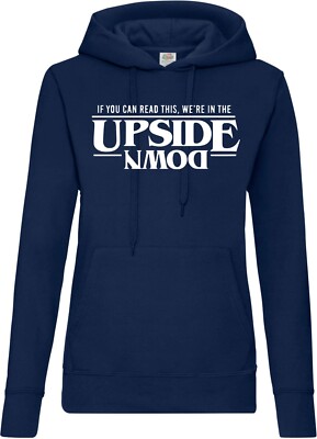 Youth Designz Damen Hoodie Upside Down Pullover Logo Stranger Serie Fun Things