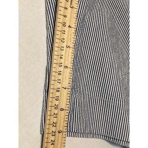 Talbot's Womens Striped Shorts "Seersucker" Size 8 Petite Blue & White Stripes - Picture 6 of 7