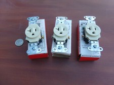 NEW Pass & Seymour 5351-I Ivory Single Receptacles 20A 125V, Lot of 3