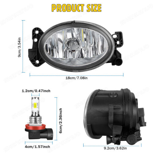 Pair LED Fog Light Lamp For Mercedes-Benz SL600 2007 2008 2009 2010 2011 - Picture 4 of 20
