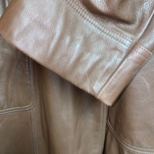 VTG TOGETHER | Leather Chocolate Brown Long Double Breasted Trench | 16 Tall - Picture 6 of 10