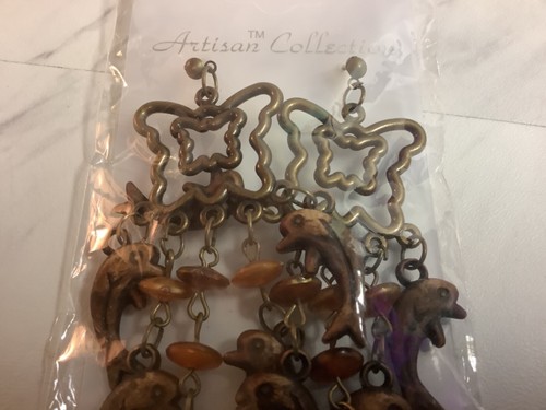 Earrings- Artisan Collection butterflies and dolphins - Picture 5 of 6