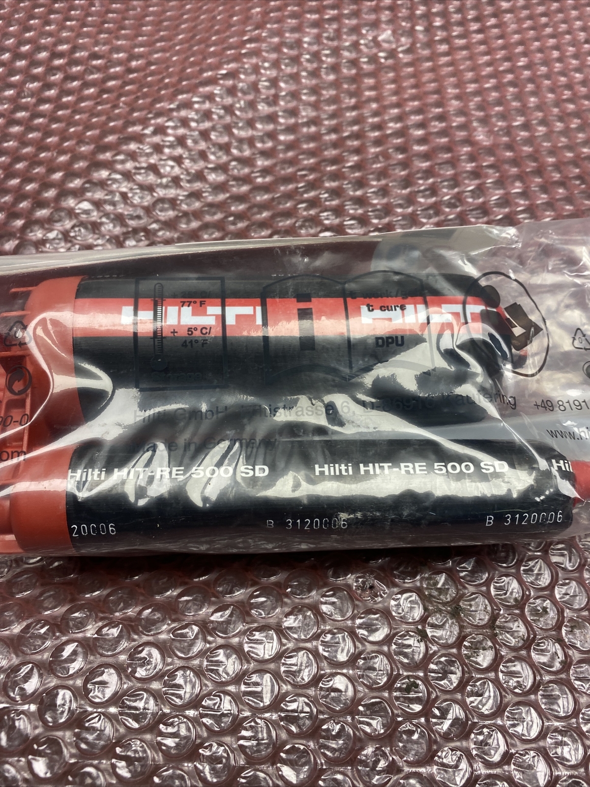 HILTI HITRE 500 SD 241382 330 ML 16.6 Oz Injectable Mortar Epoxy exp