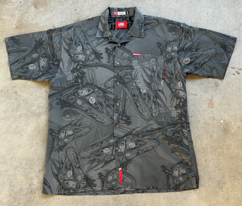 RARE VTG Y2K Ecko Unltd Marvel Complex Collab Fantastic Four Doom AOP Shirt XL