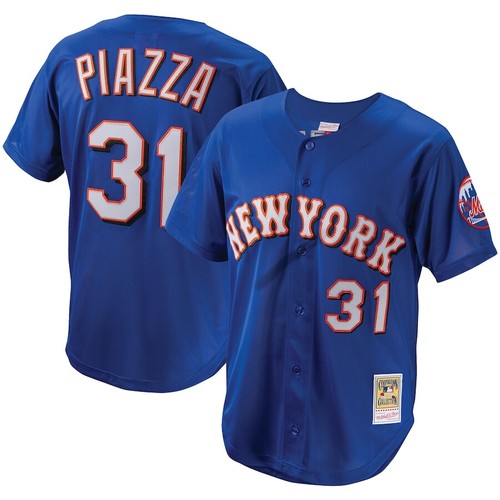 New York Mets Mike Piazza #31 Mitchell & Ness Royal Authentic Mesh BP Jersey