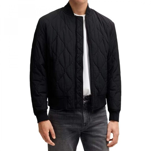 Hugo Boss Ostrong Black Quilted Bomber Jacket 001 50522218 - Afbeelding 1 van 5