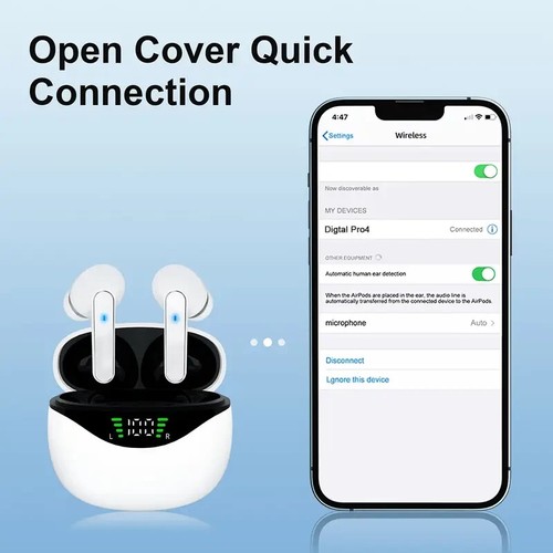 Earbuds True Wireless Noise Cancelling Touch Control 64H Playtime with Microphon - Picture 3 of 10