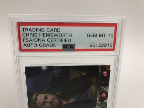 CHRIS HEMSWORTH PSA AUTO card THOR Signed AVENGERS AGE OF ULTRON grade GEM MT 10 - Imagen 3 de 13