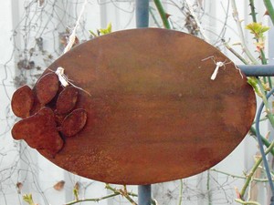 Selbstbeschriften Gartendeko Edelrost Spruchtafel Katzenpfote Tafel Schild z