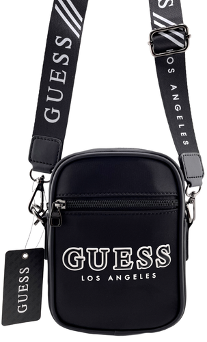 GUESS LOGO MINI CROSSBODY SHOULDER BAG HANDBAG Black Nylon • AUTHENTIC New BNWT - Picture 13 of 22