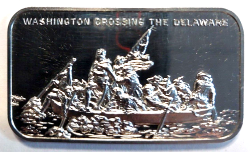 1973 1 Oz .999 Silver Washington Crossing The Delaware Art Bar USC Mint-Nice!