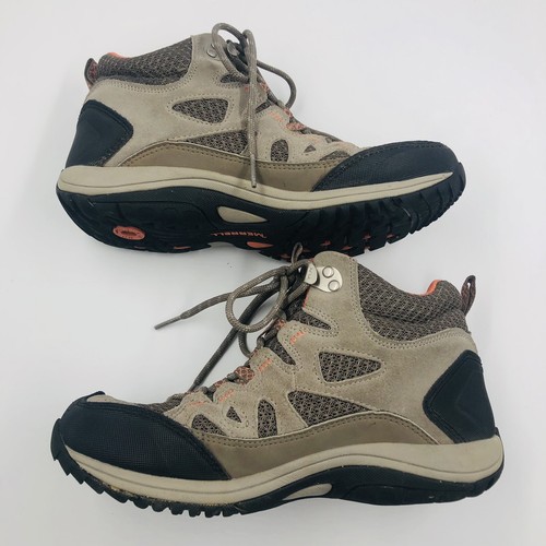 Merrell Womens 7.5 Hiking Boots Waterproof Air Cushion Aluminum Coral - Picture 2 of 13