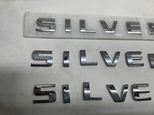 2014-2018 CHEVROLET SILVERADO REAR TAIL GATE EMBLEM SET OF 3 OEM - Picture 3 of 9