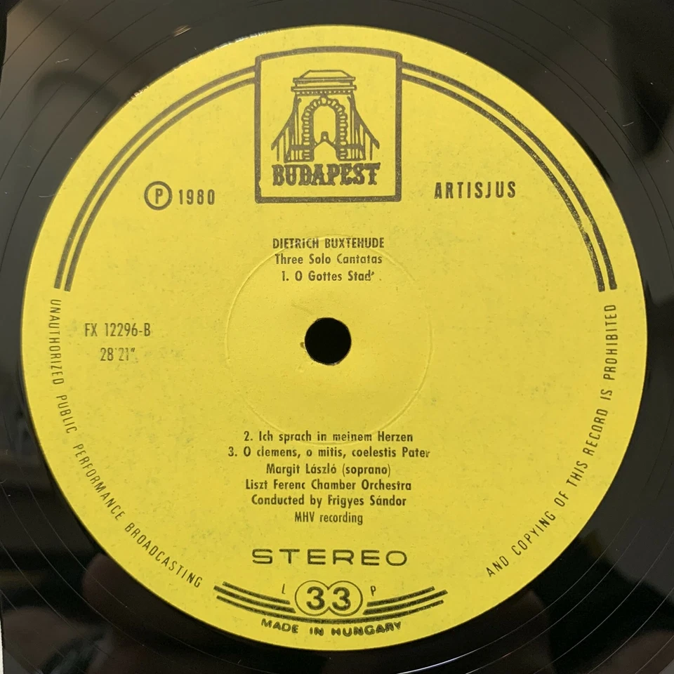 BUXTEHUDE - Chamber Music & Cantatas - Sandor - BUDAPEST ST LP 1980 - Image 4 of 4